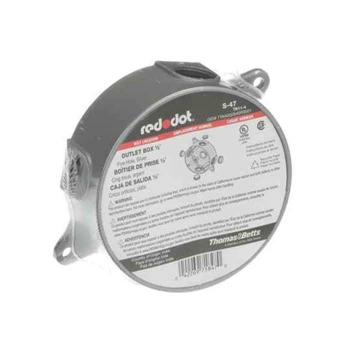 Thomas & Betts S-47 1/2INCHRND 5 HOLE OUTLET BX W/LUG