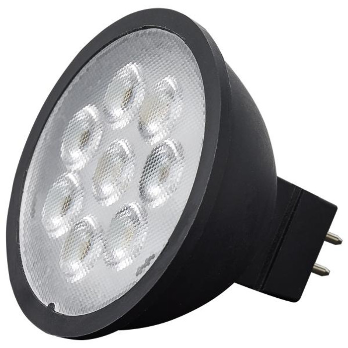 Satco Lighting SAT-S11399 6.5 Watt MR16 LED - Black Finish - 5000K - GU5.3 Base - 500 Lumens - 12 Volt