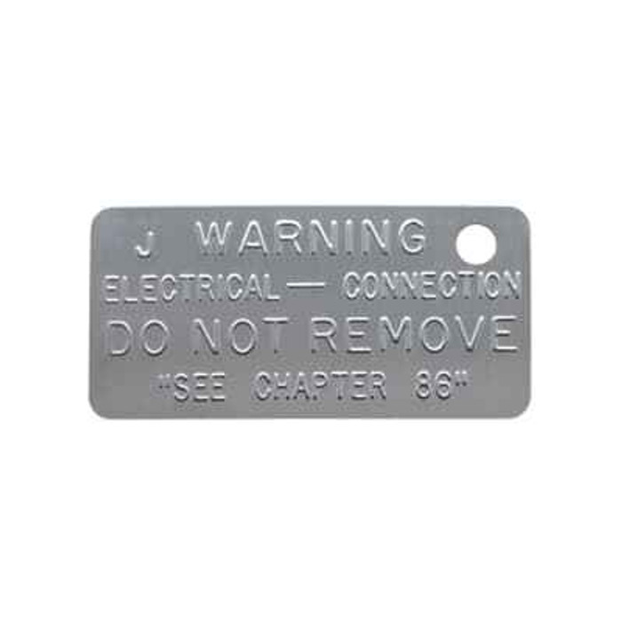 Thomas & Betts TB86TAG-1-50 GROUNDG CODE TAG, ALUMINUM