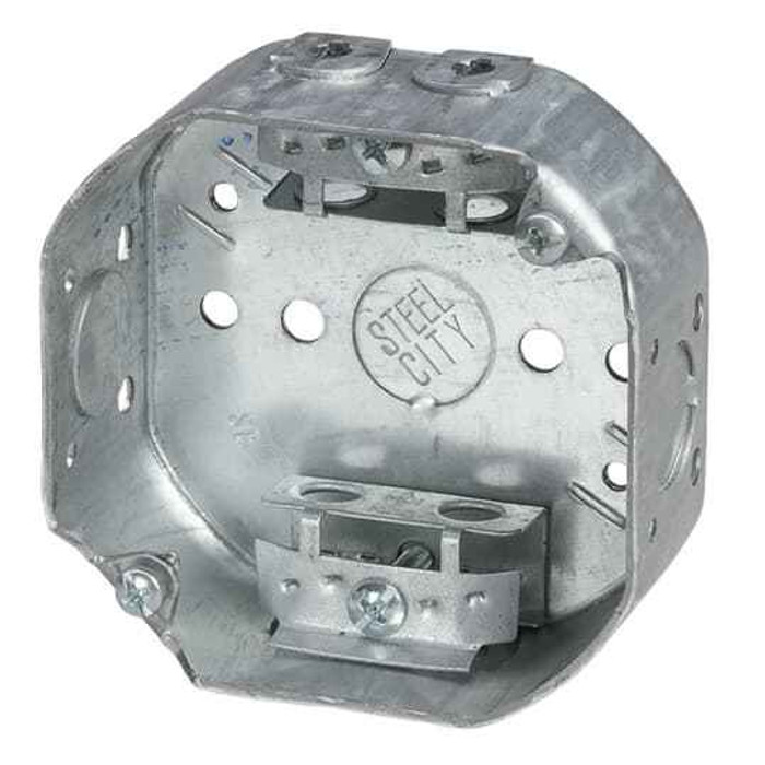 Steel City 54151 A 4IN OCT BX,STL,15.8CU,1/2-KO,CLAMP