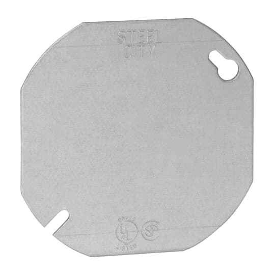 Steel City 54 C 1 4 INCH OCT BOX COVER,STL,FLAT&BLANK