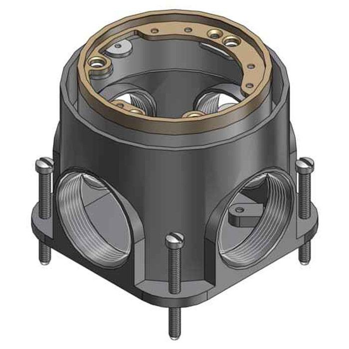 Steel City 600 2SC 1-GANG FLUSH SVC FLR-BX 64CU HUB2IN