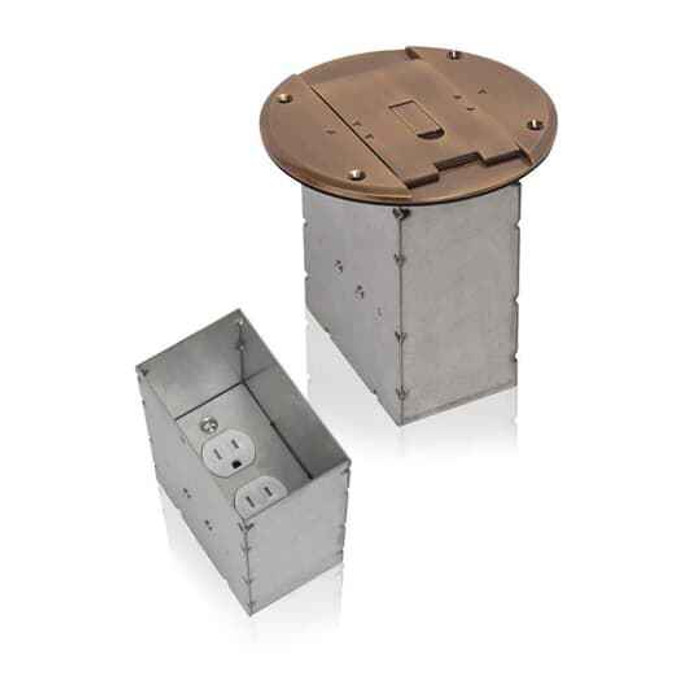 Steel City 78WRB RESI RECESS FLOOR BOX 1G DPLX BRASS
