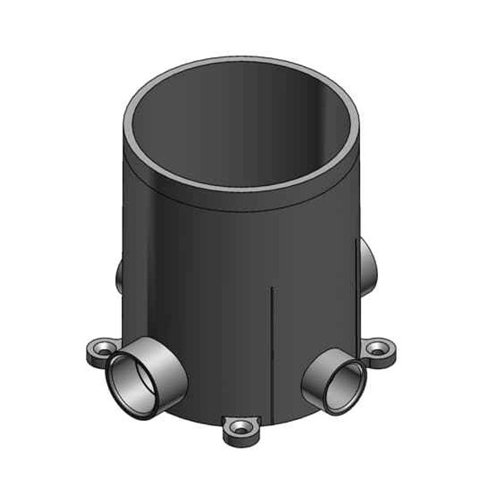 Steel City E971FBL RND FLR-BX 90CU D5.4IN HUB.75/1 PVC