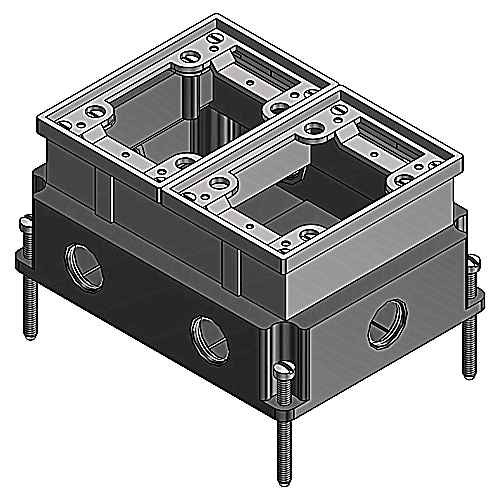 Steel City SP6411AL 1G FLUSH SVC FLR BOX 35CU IN
