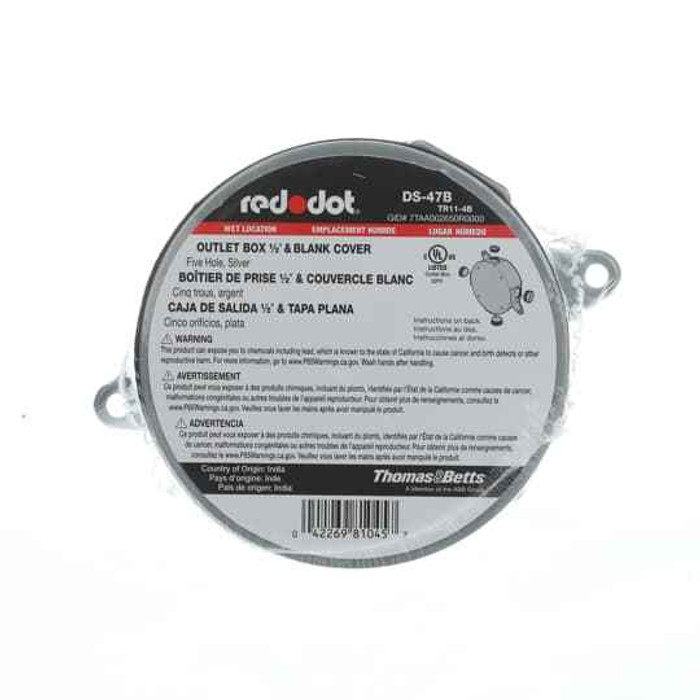 Red Dot DS-47B 4 IN RND 5 HOLE.5 IN HUB BOXCOVER