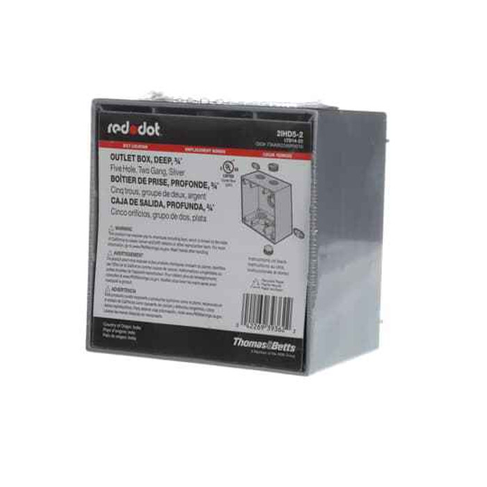 Red Dot 2IHD5-2 2GANG DEEP UNIV WP BX 40.3CU 3/4HUB