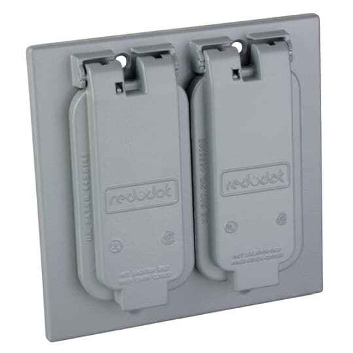 Red Dot S413E 2 GANG GFCI RECEPTACLE COVER SILVER