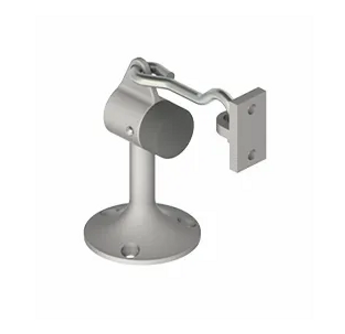 Hager 268S Cast Floor Stop and Holder, Cast Brass with Rubber Bumper, 2-1/4" Base, 3-19/32" Height, 25/32" by 1-1/2" Keeper