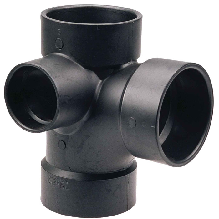 Nibco 5871 Sanitary Tee with 90-Degree Left Inlet Hub - ABS DWV