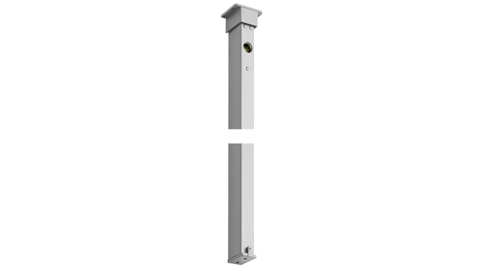 Sargent L980S - Lockable Mullion, Steel, 86", Less Cylinder, Gray Prime Coat Finish