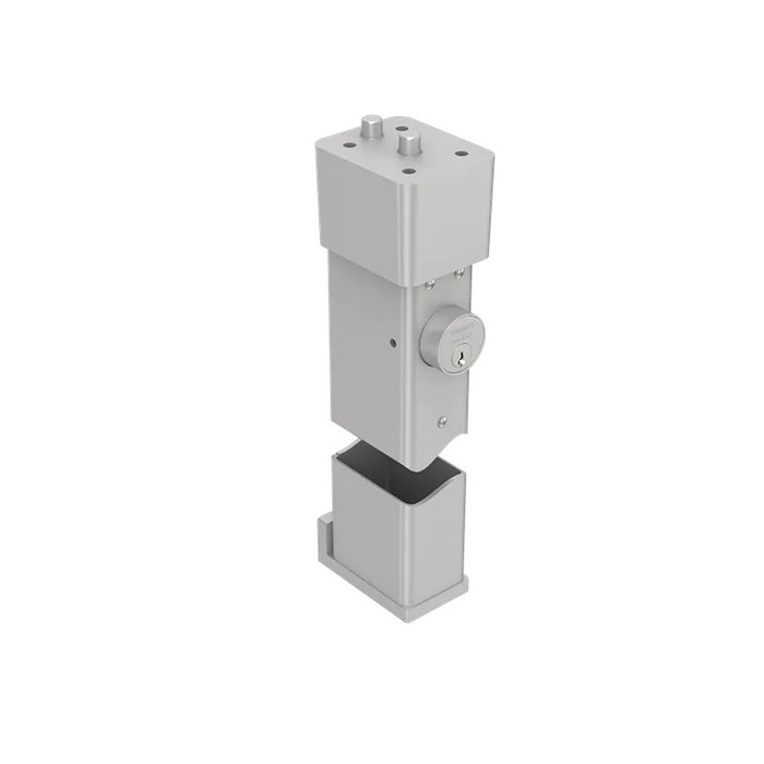 Sargent 12-HC-L980 - Lockable Fire Rated Mullion, Steel, Hurricane Code, Lockable Fire Rated, Less Cylinder, Gray Prime Coat Finish