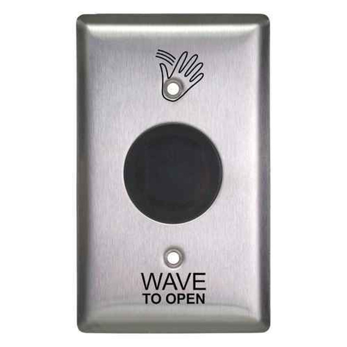 Camden SureWave CM-336 Series Wireless, Built-In 915MHZ/41 Hand Icon/'Wave to Open' Text Faceplate Touchless Switch Camden SureWave CM-336 Series Wireless, Built-In 915MHZ/41 Hand Icon/'Wave to Open' Text Faceplate Touchless Switch