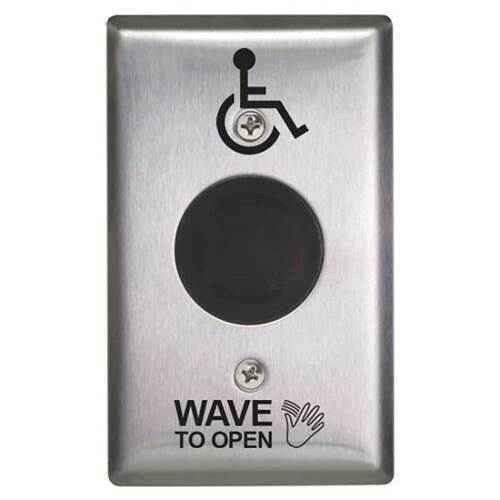 Camden SureWave CM-336 Series Wireless, Built-In 915MHZ/42 Hand Icon/'Wave to Open' Text/Wheelchair Symbol Faceplate Touchless Switch