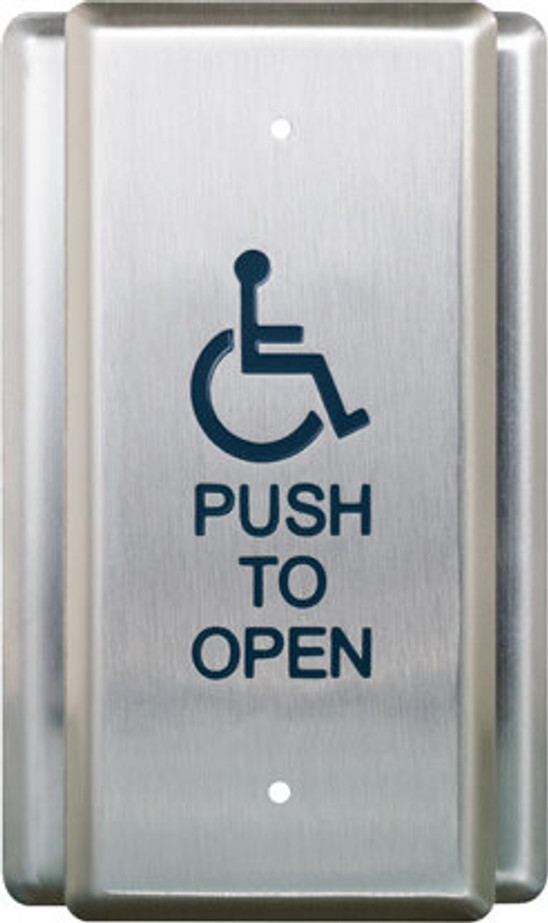 Camden CM-35 Series OBC Compliant Narrow Push Plate Switch, Handicap Symbol/Push To Open