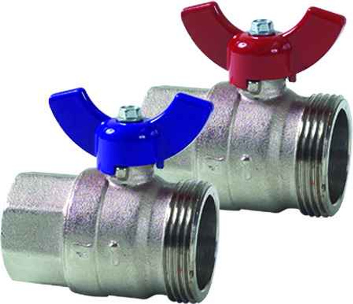 Viega 15056 Manifold ball valve set Nickel-plated brass, 1-1/4'' x 1'' Viega 15056 Manifold ball valve set Nickel-plated brass, 1-1/4'' x 1''