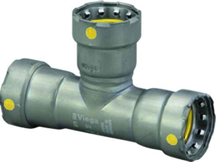 Viega 25336 MegaPressG tee Smart Connect technology Carbon steel, 1'' x 1'' x 1/2''