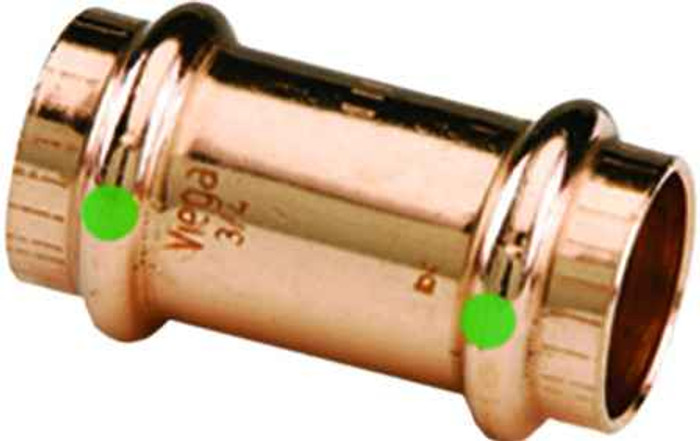 Viega 78072 ProPress coupling With stop Smart Connect technology Copper, 2'' x 2''
