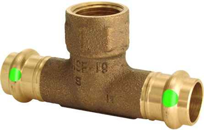 Viega 79795 ProPress tee Smart Connect technology Zero Lead Bronze, 2'' x 2'' x 3/4''