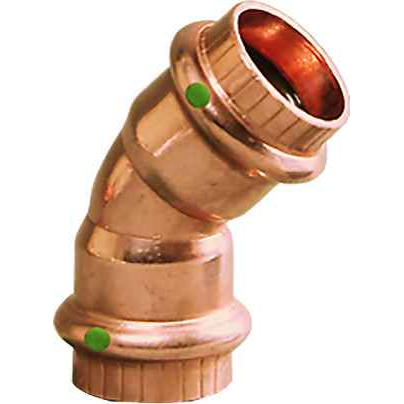 Viega 77023 ProPress 45° elbow Smart Connect technology Copper, 3/4'' x 3/4''
