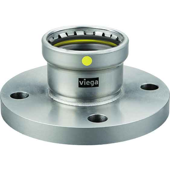 Viega 28885 MegaPressG flange Smart Connect technology Carbon steel, 4"