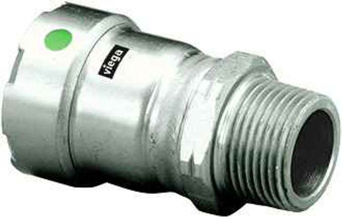 Viega 90255 MegaPress adapter Smart Connect technology 316 stainless steel, 2'' x 2''