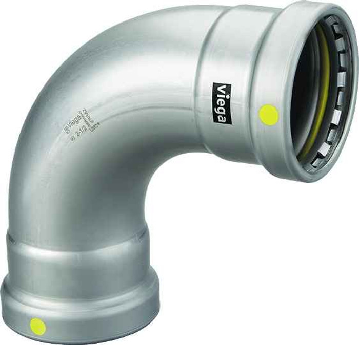 Viega 28605 MegaPressG 90° elbow Smart Connect technology Carbon steel, 3'' x 3''