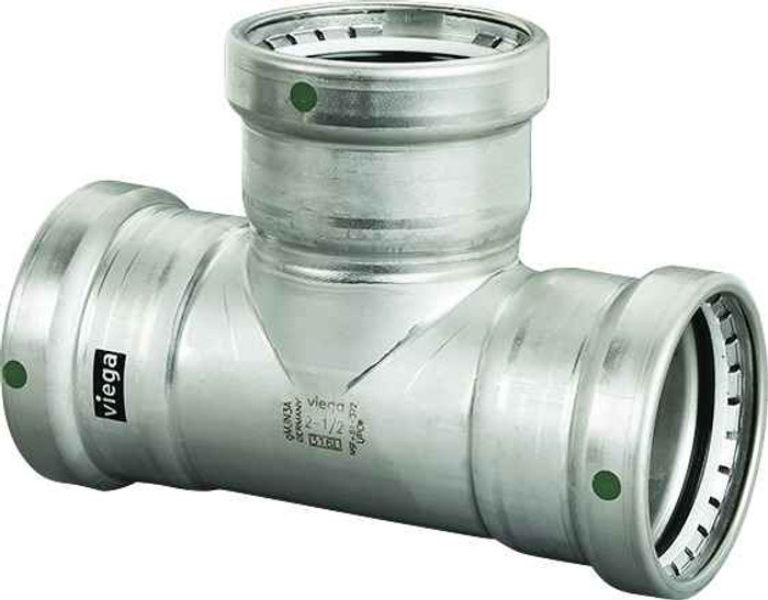 Viega 90560 MegaPress tee Smart Connect technology 316 stainless steel, 2-1/2'' x 2-1/2'' x 2-1/2''