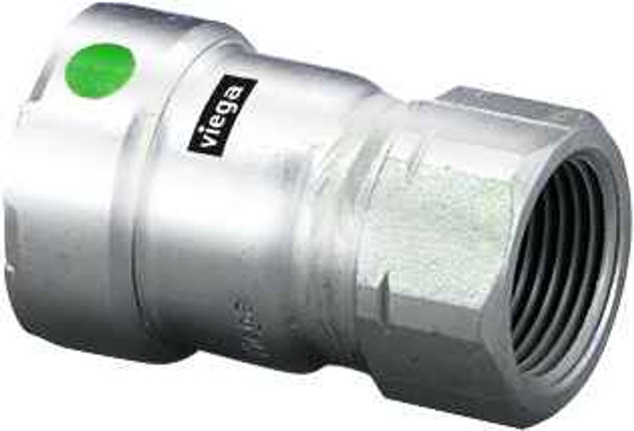 Viega 90280 MegaPress adapter Smart Connect technology 316 stainless steel, 2'' x 2''