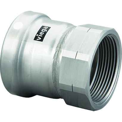 Viega 95775 MegaPress adapter Smart Connect technology 304 stainless steel, 3'' x 3''