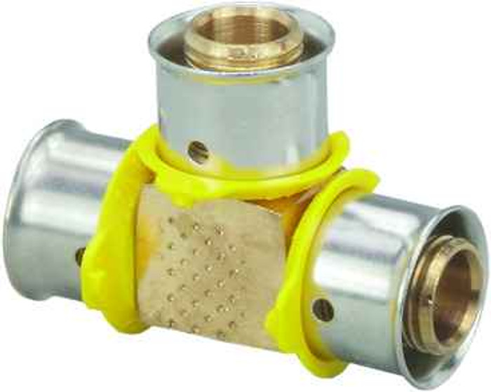 Viega 94053 PureFlow Press tee Zero Lead Bronze, 1'' x 3/4'' x 1''