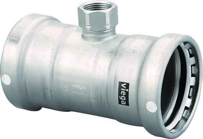 Viega 95630 MegaPress tee Smart Connect technology 304 stainless steel, 4'' x 4'' x 3/4''