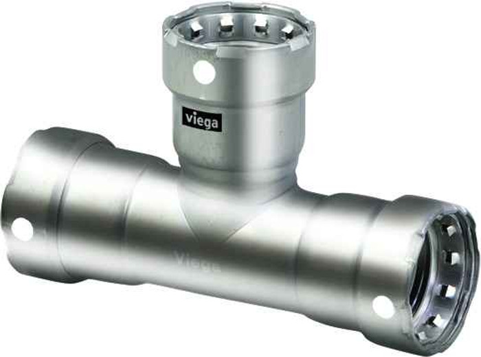 Viega 95150 MegaPress tee Smart Connect technology 304 stainless steel, 1-1/2'' x 1-1/2'' x 3/4''