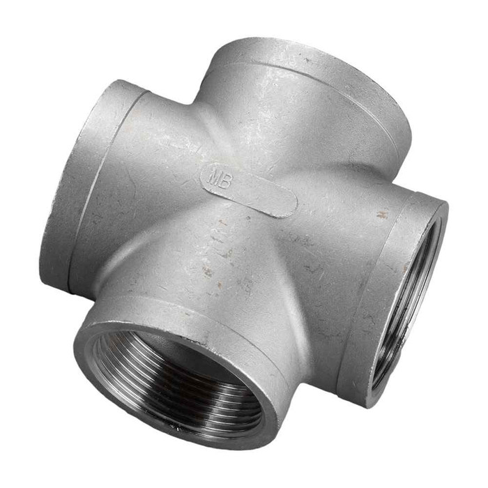 Merit Brass Stainless Steel Cast 150# Fitting, 1/2" 150# 304 SS CROSS ISO 49