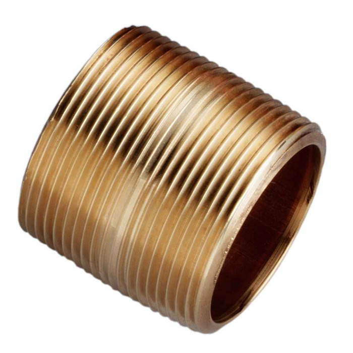 Merit Brass Brass Nipple, 1/2" X CLOSE SCH 40 LEAD FREE BRASS NIPPLE
