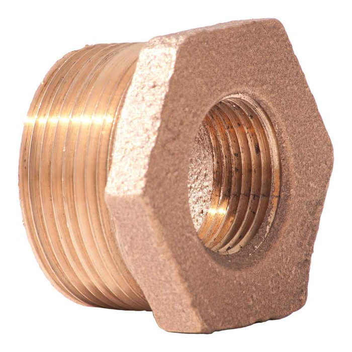 Merit Brass Import Brass Lead Free Fitting, 1" X 3/4" 125# LEAD FREE BR HEX BUSH B584/NSF61-G