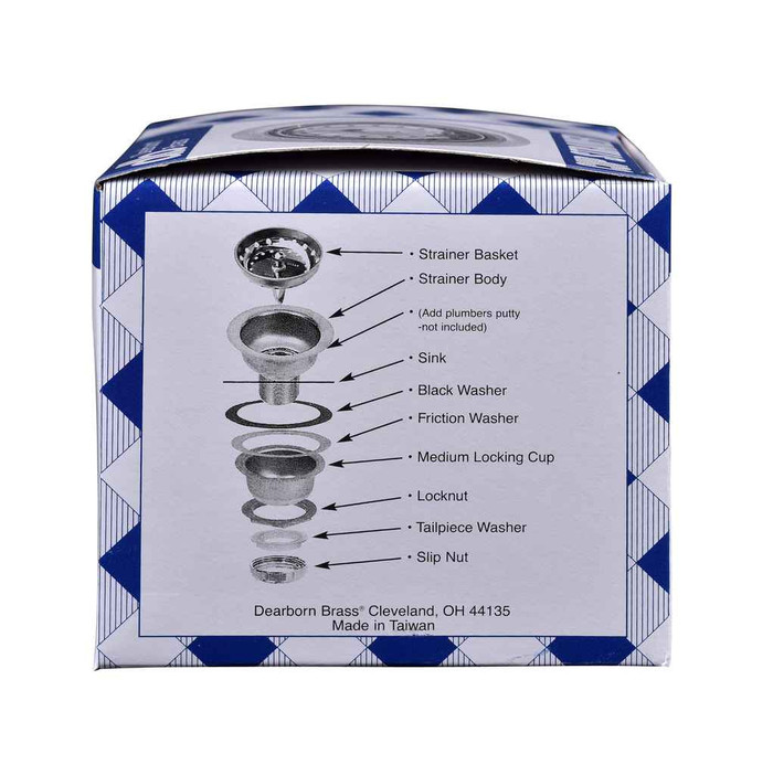 OATEY 14T Dearborn® Shallow Cup Basket Strainer, Stainless Steel Body and Basket Shallow Locking Cup. Neoprene Stopper w/ Snap-In Basket w/ Bright. Flange. Length- 2-3/4 in.. Fits Deep Cast Iron Sinks w/ 4 in. Chrome Plated Tailpiece OATEY 14T Dearborn® Shallow Cup Basket Strainer, Stainless Steel Body and Basket Shallow Locking Cup. Neoprene Stopper w/ Snap-In Basket w/ Bright. Flange. Length- 2-3/4 in.. Fits Deep Cast Iron Sinks w/ 4 in. Chrome Plated Tailpiece