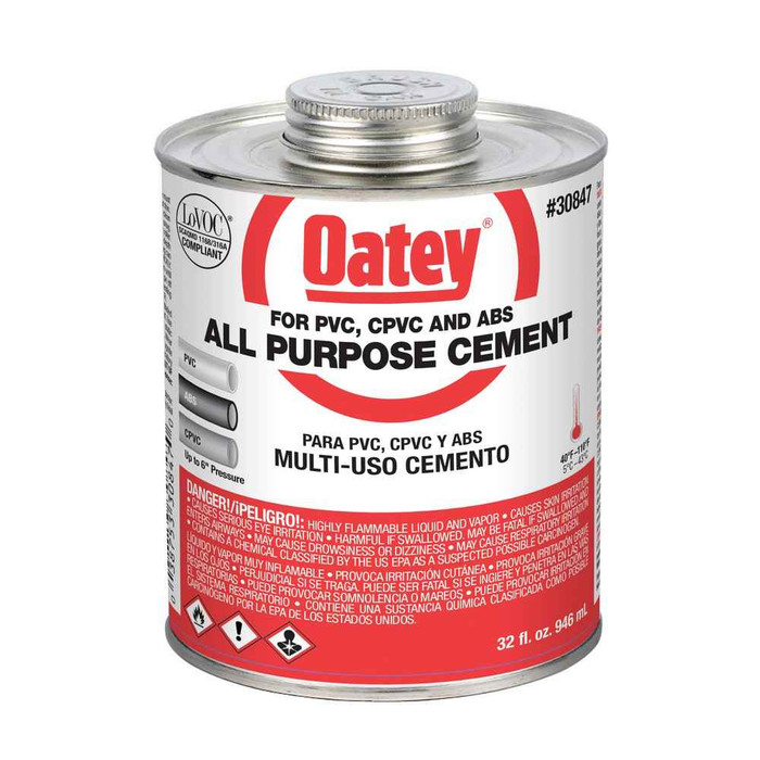 OATEY 30847 32 oz. All-Purpose ABS, PVC and CPVC Clear Cement