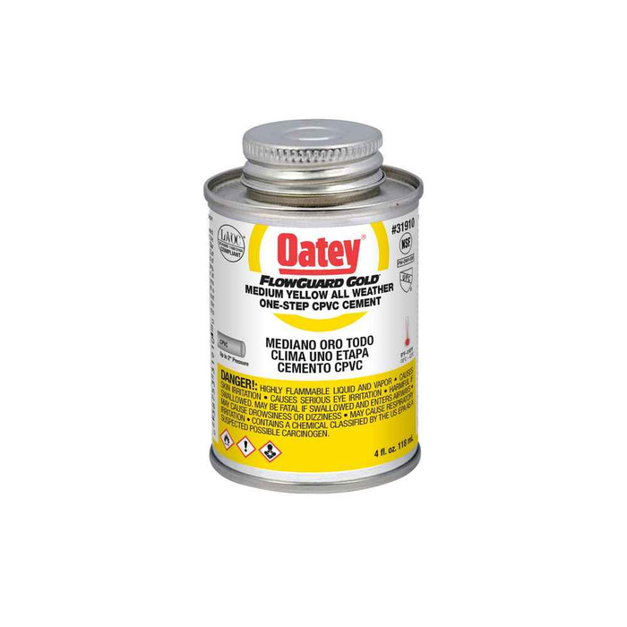 OATEY 31910 4 oz. CPVC All Weather Flowguard Gold® 1-Step Yellow Cement