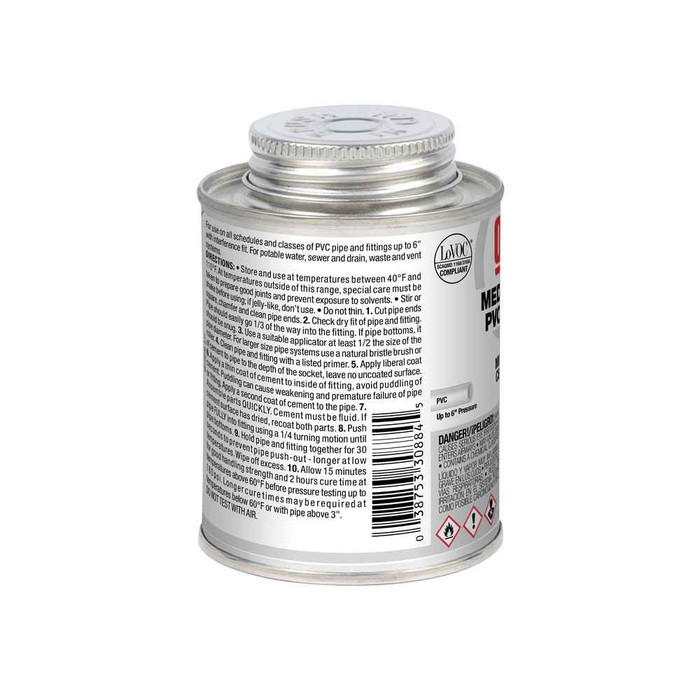 OATEY 30884 8 oz. PVC Medium Body Gray Cement