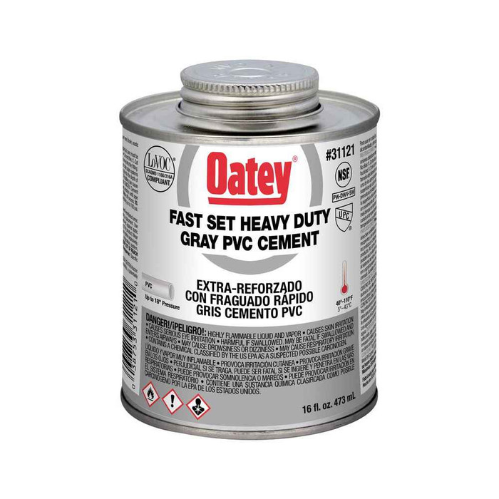 OATEY 31122 32 oz. PVC Heavy Duty Gray Fast Set Cement