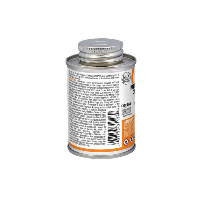 OATEY 31128 4 oz. CPVC Medium Body Orange Cement