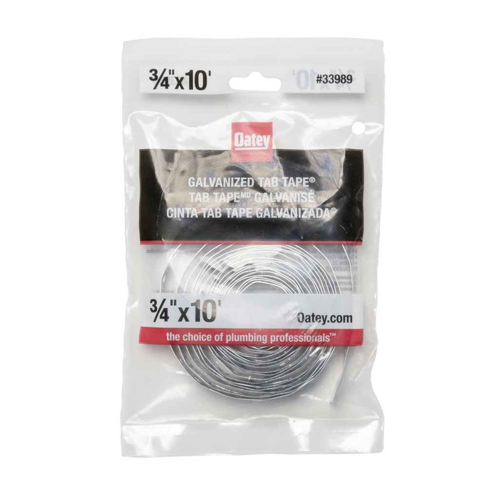 OATEY 33989 3/4" x 10' Galvanized Interlocking Metal Hanger Strap – 28 Ga. – Bagged