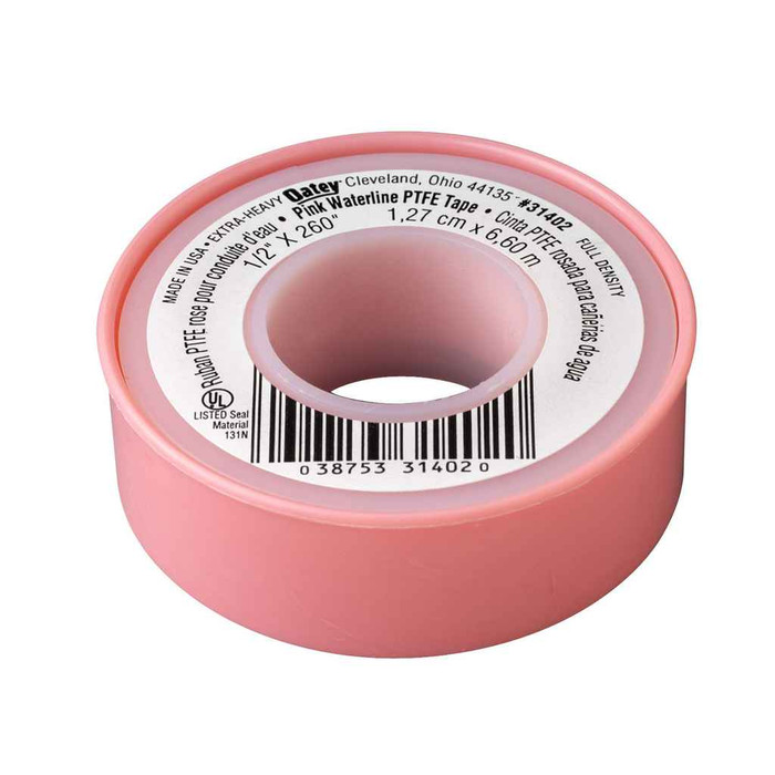 OATEY 31402D 1/2 in. x 260 in. PTFE Pink Thread Seal Tape – Display