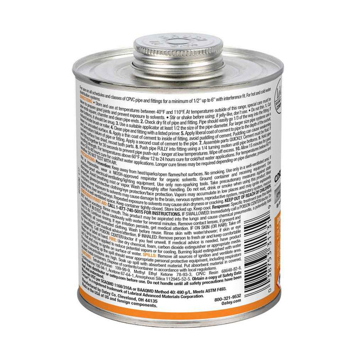 OATEY 31131 32 oz. CPVC Medium Body Orange Cement