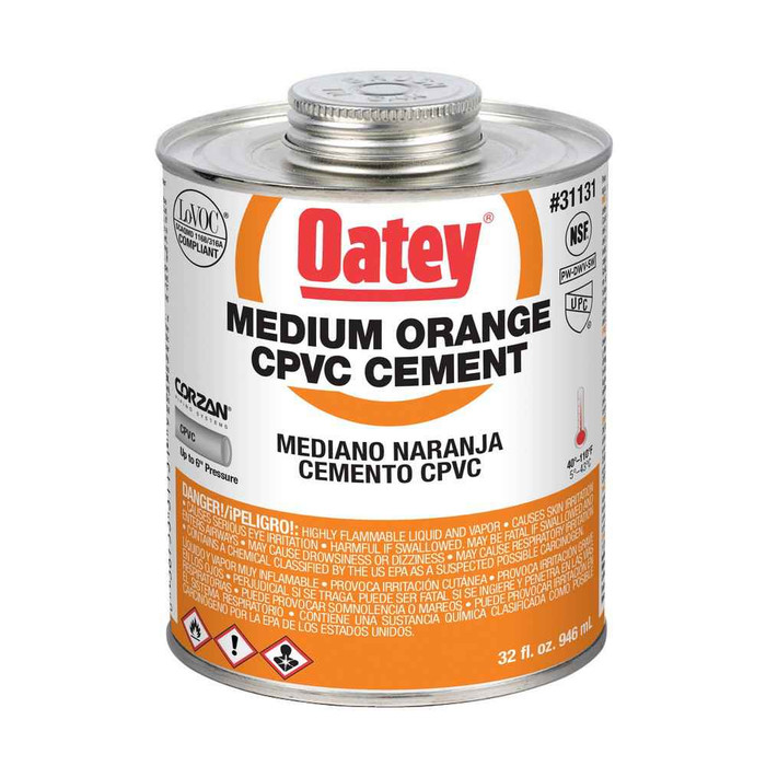 OATEY 31131 32 oz. CPVC Medium Body Orange Cement