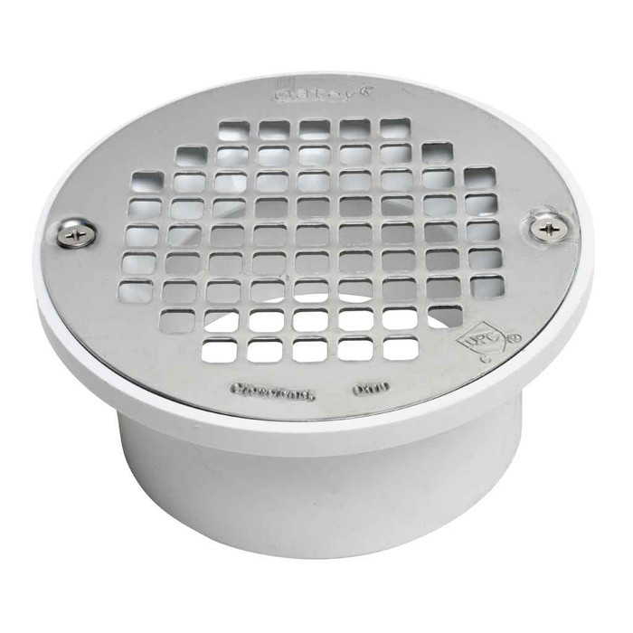 OATEY 43583 3 in. or 4 in. PVC General Purpose Drain with 5 in. Stainless Steel Screw-Tite Strainer