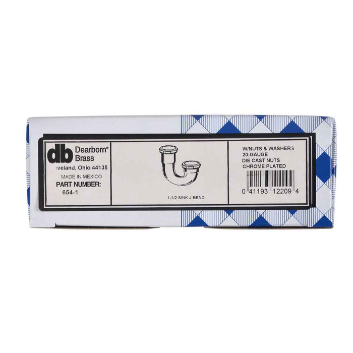 OATEY 654-1 Dearborn® 1-1/2" Sink J-Bend w/ Ground Joint - 20 Ga.