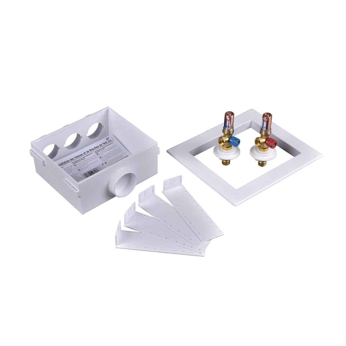 OATEY 38540 Quadtro, 1/4 Turn, Copper, Hammer Arrestor, Washing Machine Outlet Box – Standard Pack