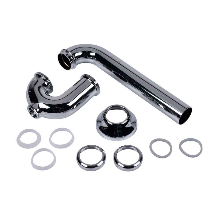 OATEY 5510-1 Dearborn® 1-1/2 in. x 12 in. Semi-Cast P-Trap w/ Cleanout 17 Ga. w/ Deep Flange & Brass Nuts, White Box